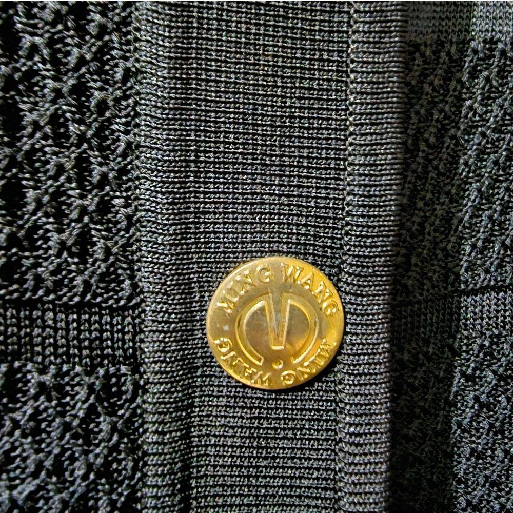 MING WANG Black Windowpane Jacket - Size Small - Picture 6 of 9